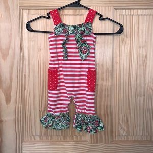 Serendipity Wild berries ruffle boutique romper jumpsuit size 6M